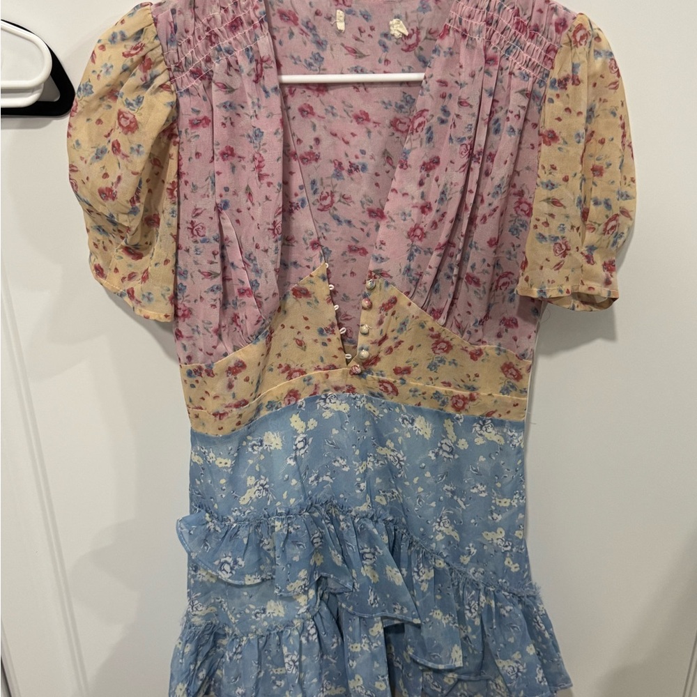 Floral Dress - Pink, Yellow, and Blue